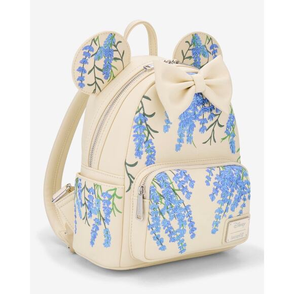 Loungefly Disney Minnie Mouse Blue Floral Mini Backpack